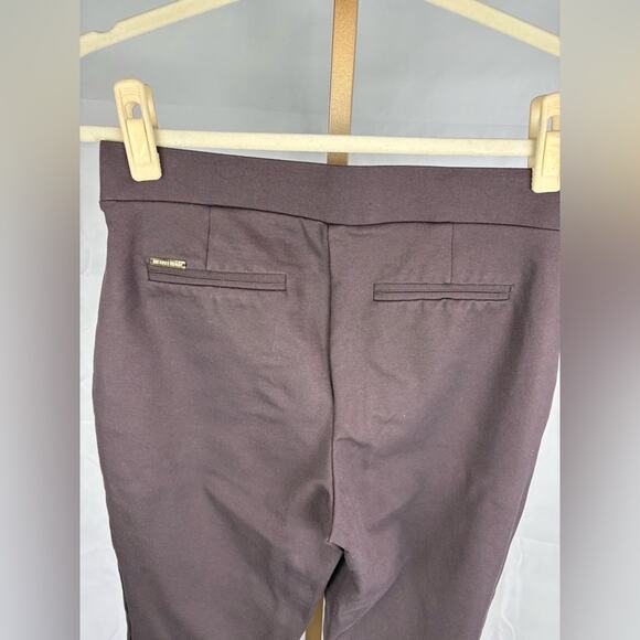 NWOT Michael Kors Pull On Stretchy Chocolate Brown career trousers pants size M - Picture 2 of 11